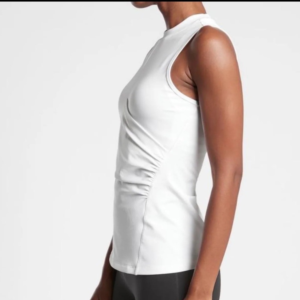 Athleta Bayview Wrap Style Fitted Tank Top White